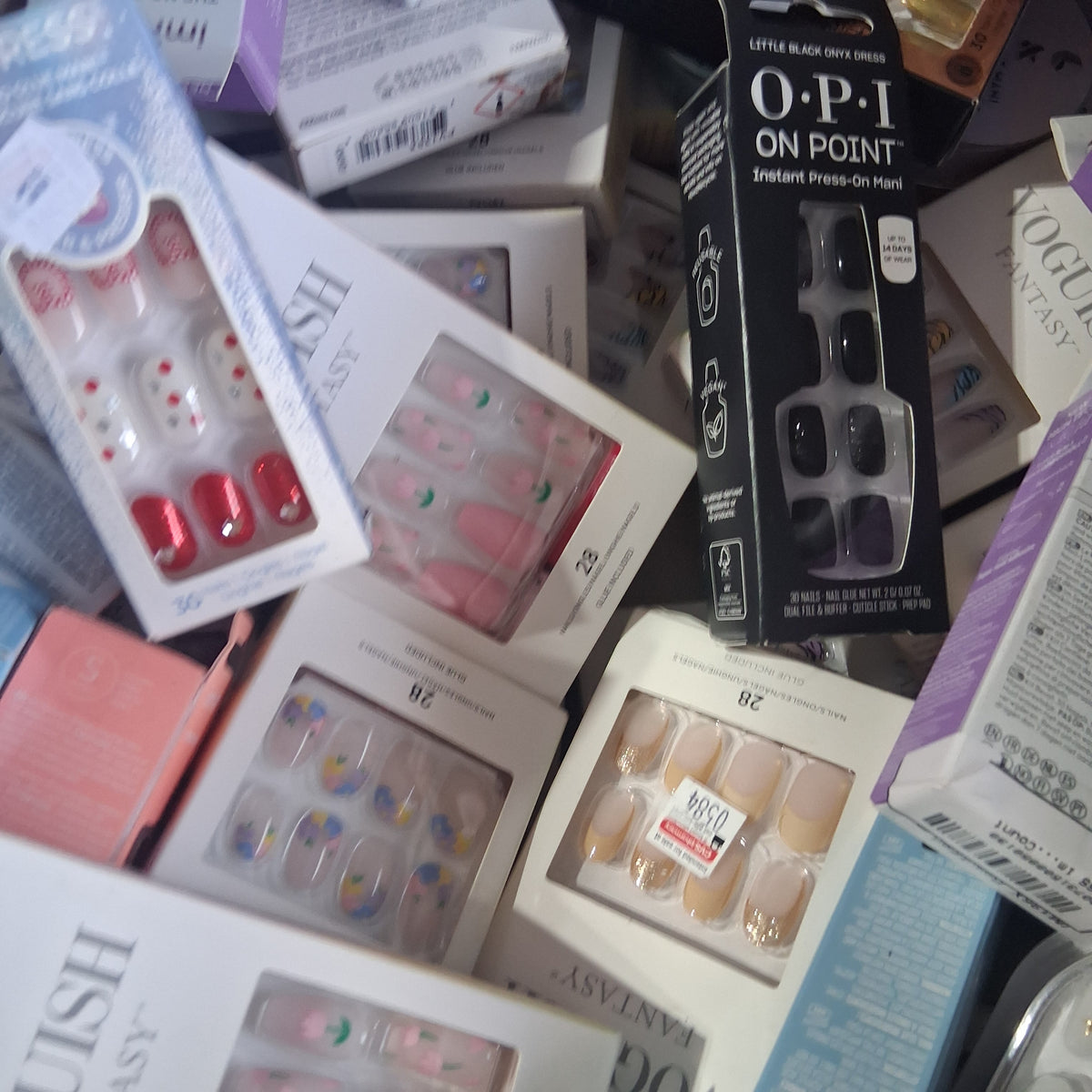 KISS, imPRESS, OPI, Sally Hansen & Olive and June Press-On Nails Mix Lot | Premium Brand False Nails Reseller Assortment (81 Pcs)