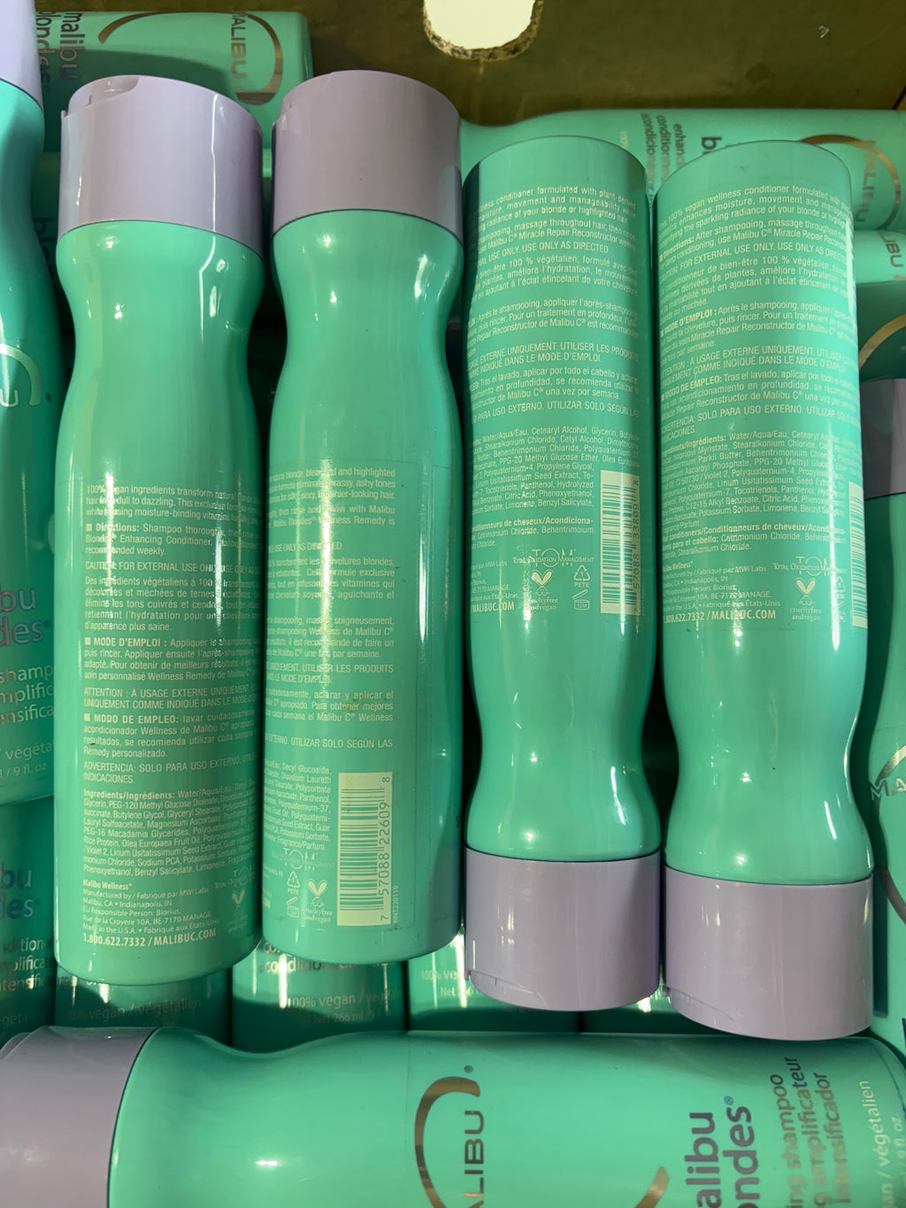 Malibu C Malibu Blondes Enhancing Shampoo & Conditioner Mix Lot | Premium Salon Hair Care Reseller Box, 9 Fl Oz (34 Pcs)