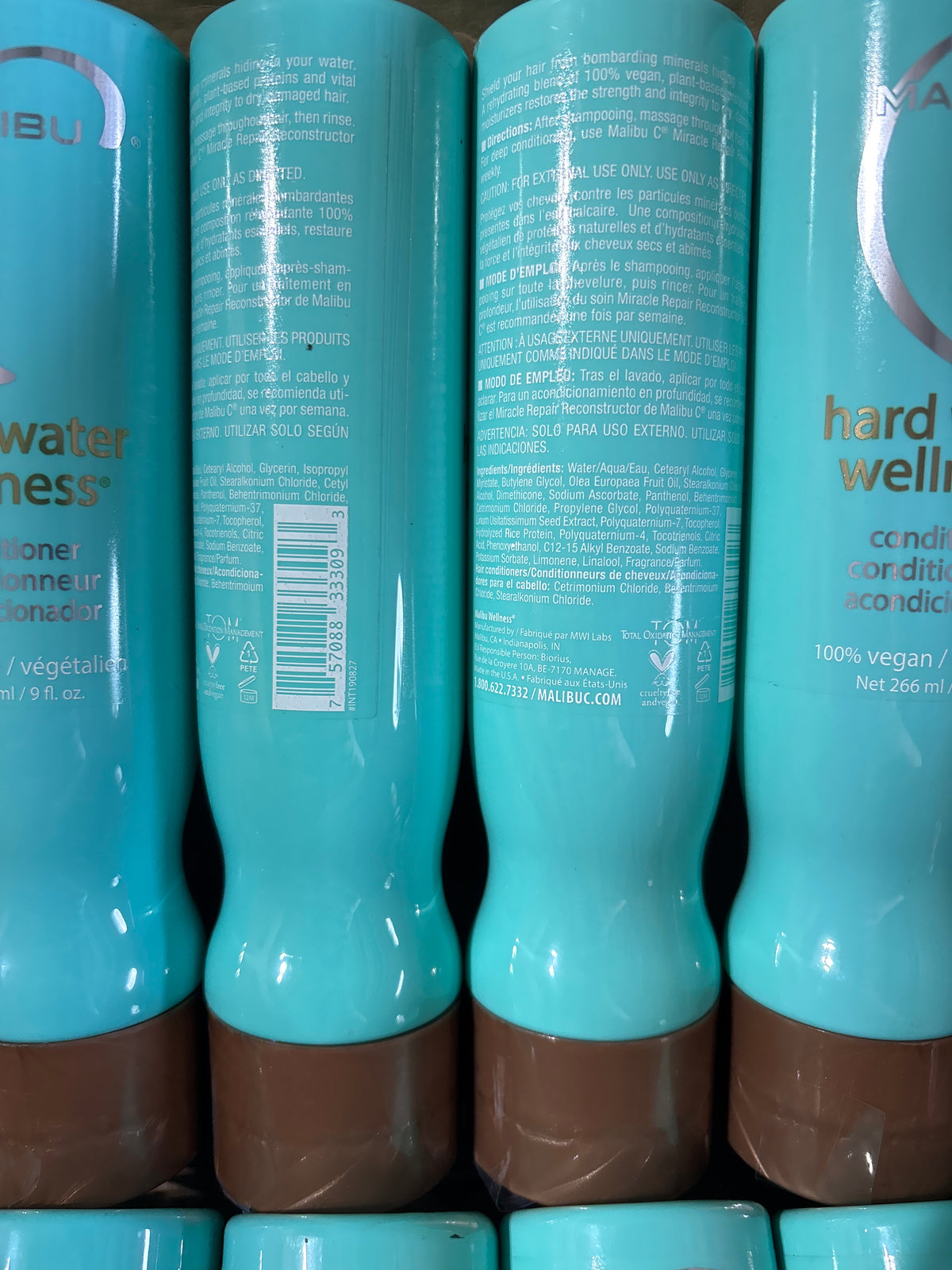 Malibu C Hard Water Wellness Conditioner Bulk Reseller Lot | Premium Mineral Removal Hair Care Box, 9 Fl Oz (18 Pcs)