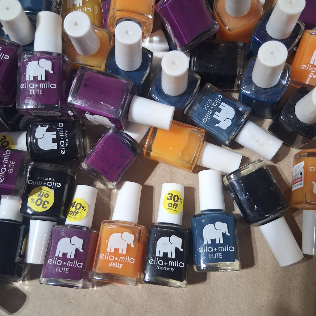 ella+mila Luxury Nail Polish Bulk Reseller Lot | Clean & Vegan Polish Liquidation Box – 4 Colors (100 Pcs)