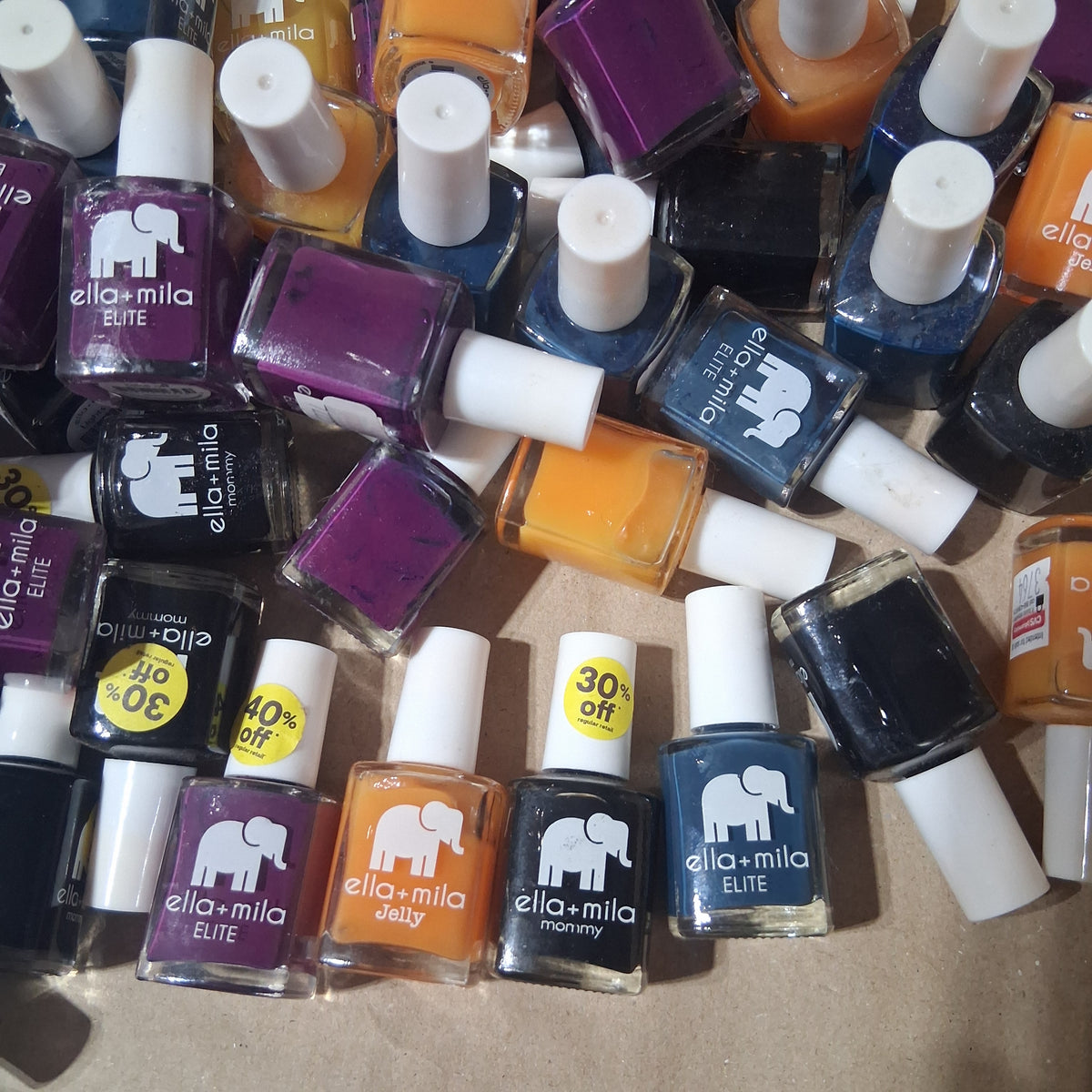 ella+mila Luxury Nail Polish Bulk Reseller Lot | Clean & Vegan Polish Liquidation Box – 4 Colors (100 Pcs)