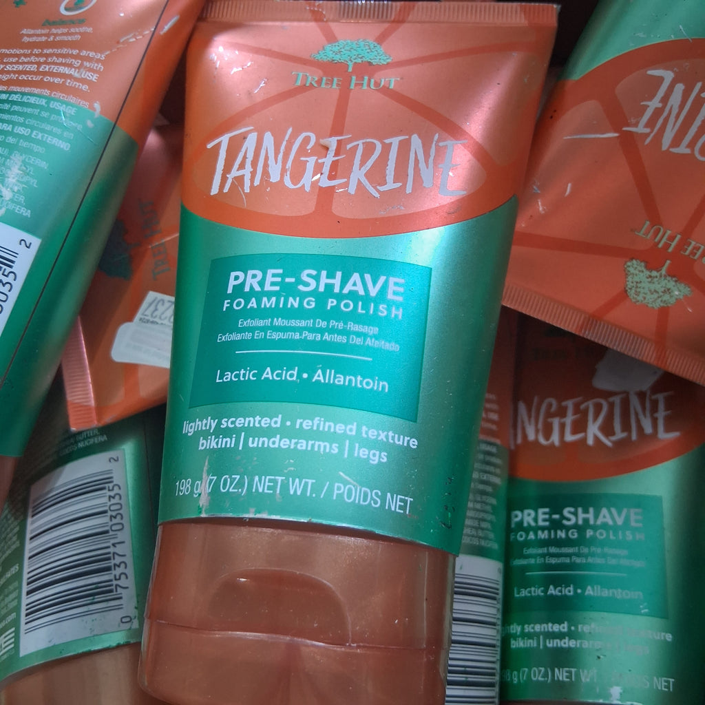 Tree Hut Tangerine Pre-Shave Foaming Polish Bulk Reseller Lot | Exfoliating Body Scrub Liquidation Box, 7 Fl Oz (50 Pcs)