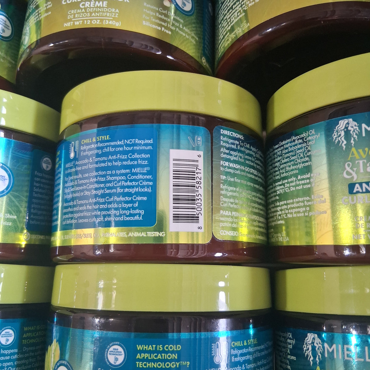 Mielle Avocado & Tamanu Anti-Frizz Curl Perfector Creme Bulk Reseller Lot | Smoothing Curl Styling Box, 12 Fl Oz (23 Pcs)