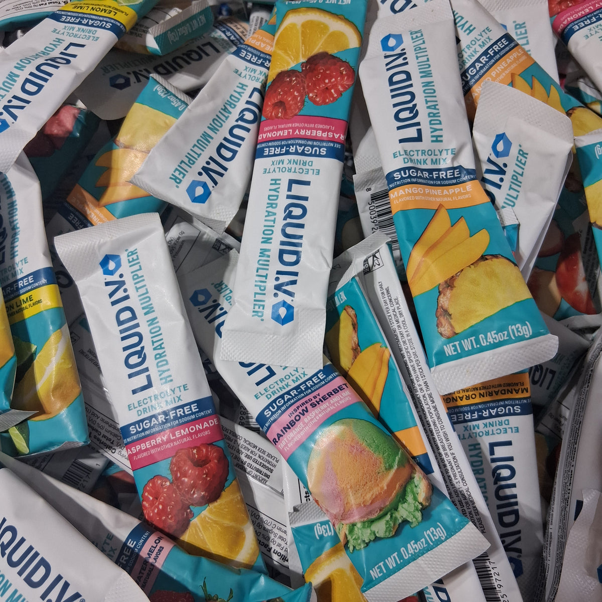 Liquid I.V. Hydration Multiplier Sugar Free Electrolyte Drink Mix | Individual Serving Packet Bulk Reseller Variety Lot – 6 Flavors (269 Pcs)
