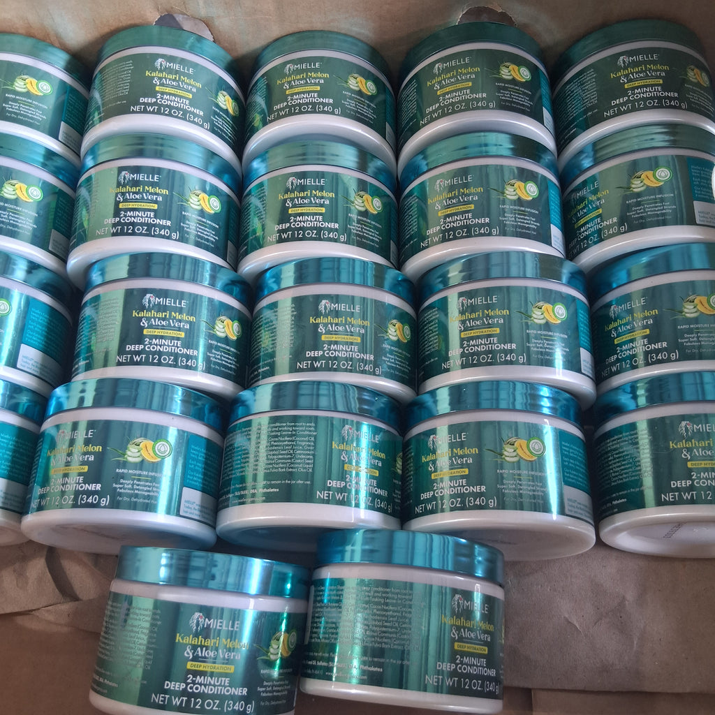 Mielle Kalahari Melon & Aloe Vera 2-Minute Deep Conditioner Bulk Reseller Lot | Deep Hydration Hair Care Box, 12 Oz (22 Pcs)