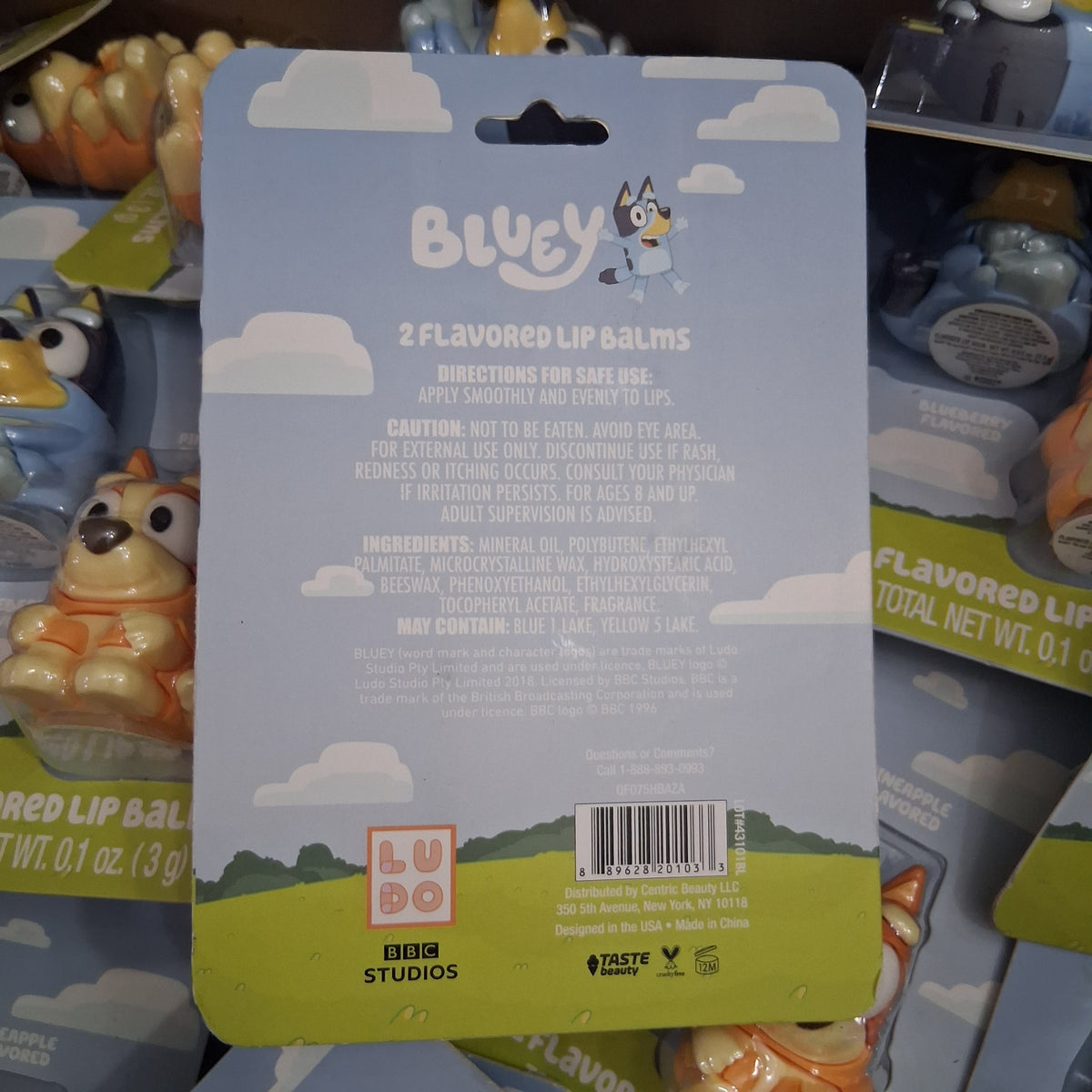 Bluey & Bingo Character Shaped Lip Balm 2-Pack Bulk Reseller Lot | Taste Beauty Flavored Lip Balm Kids Gift Set (40 Pcs)
