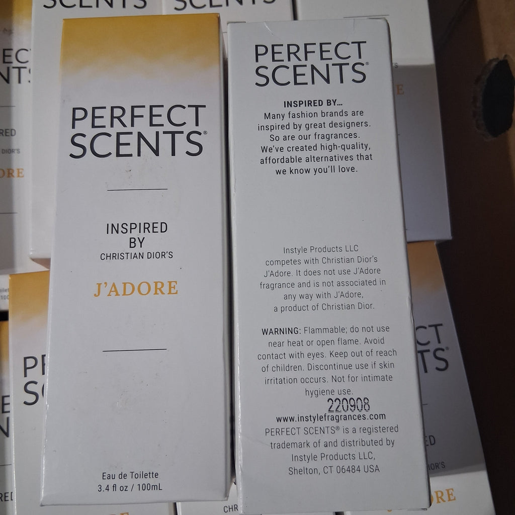 Perfect Scents Inspired by J'adore Eau de Toilette Bulk Reseller Lot | Premium Women's Floral Perfume Liquidation Box, 3.4 Fl Oz (48 Pcs)