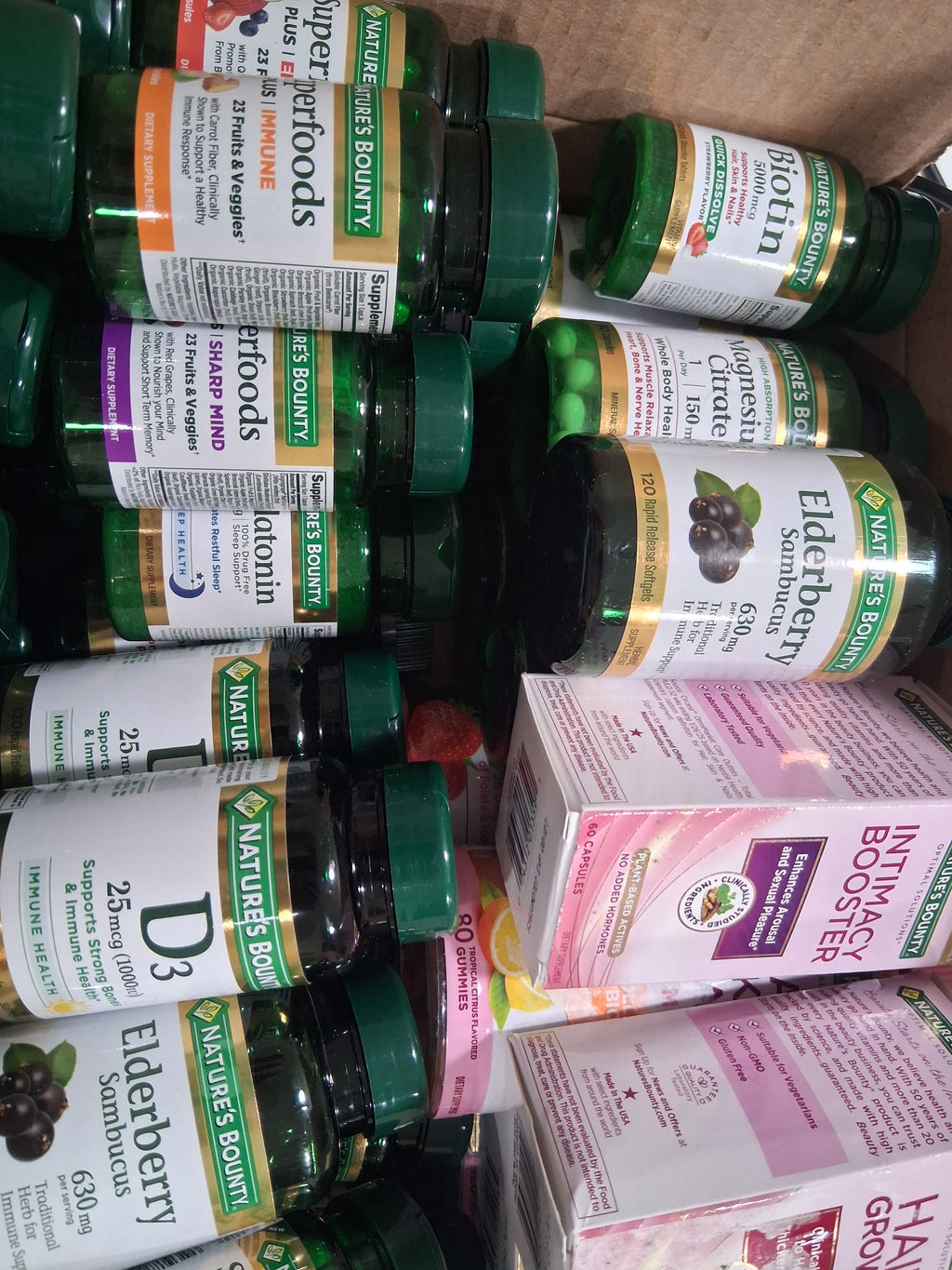 Nature's Bounty Premium Vitamin & Supplement Variety Mix Lot | Daily Wellness Immunity & Health Reseller Box (66 pcs)