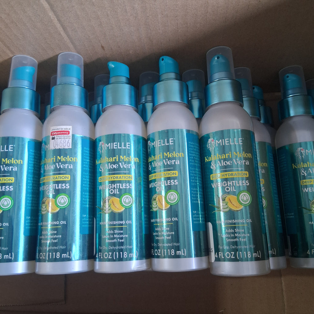 Mielle Kalahari Melon & Aloe Vera Deep Hydration Weightless Oil Bulk Reseller Lot | Premium Hair Oil Liquidation Box, 4 Fl Oz (24 Pcs)