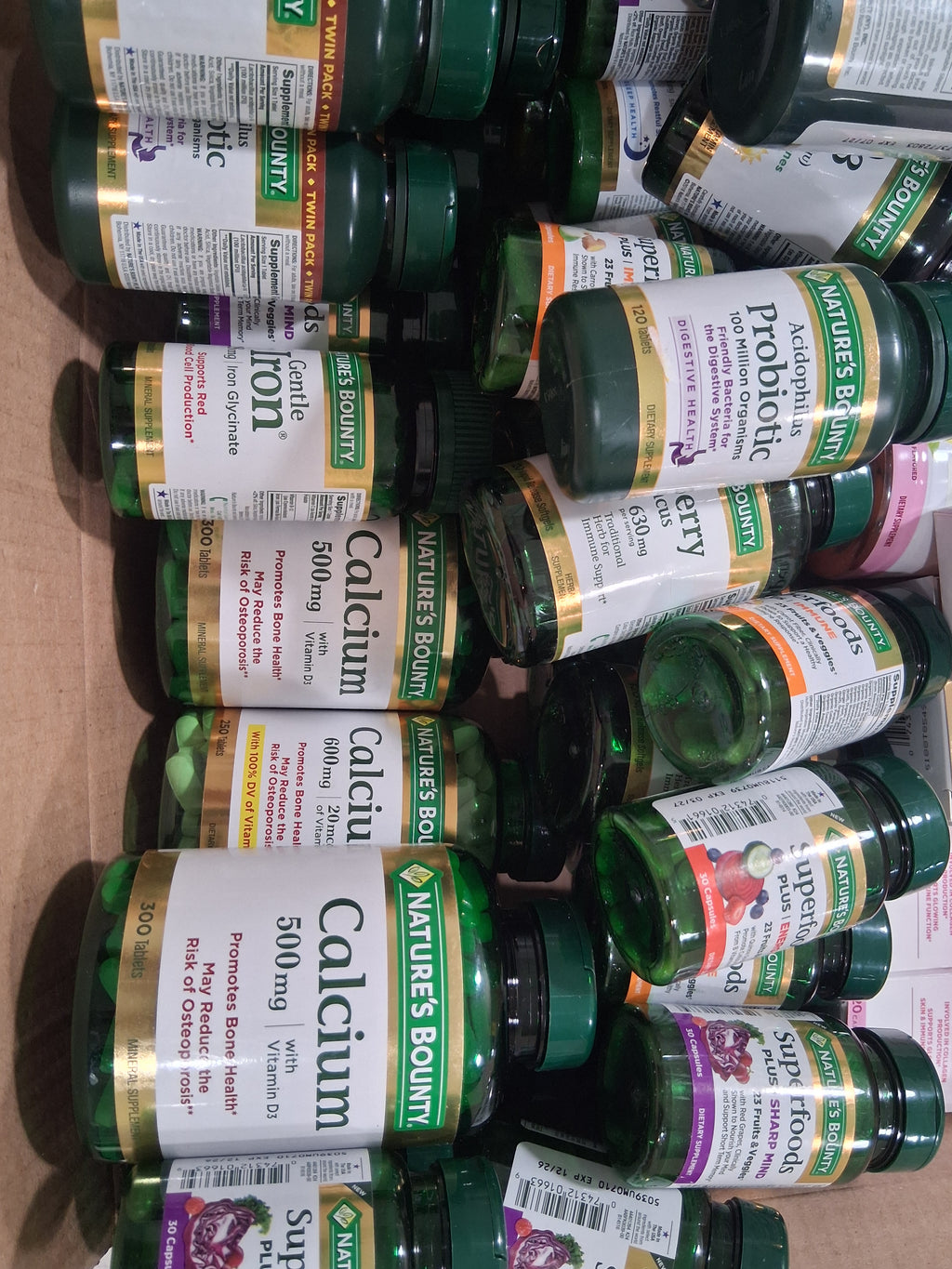 Nature's Bounty Premium Vitamin & Supplement Variety Mix Lot | Daily Wellness Immunity & Health Reseller Box (66 pcs)