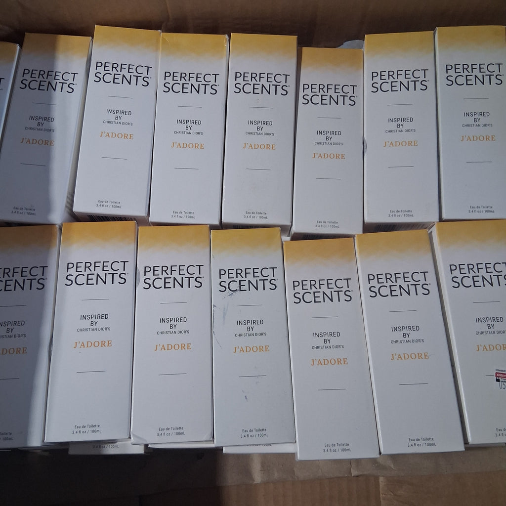 Perfect Scents Inspired by J'adore Eau de Toilette Bulk Reseller Lot | Premium Women's Floral Perfume Liquidation Box, 3.4 Fl Oz (48 Pcs)