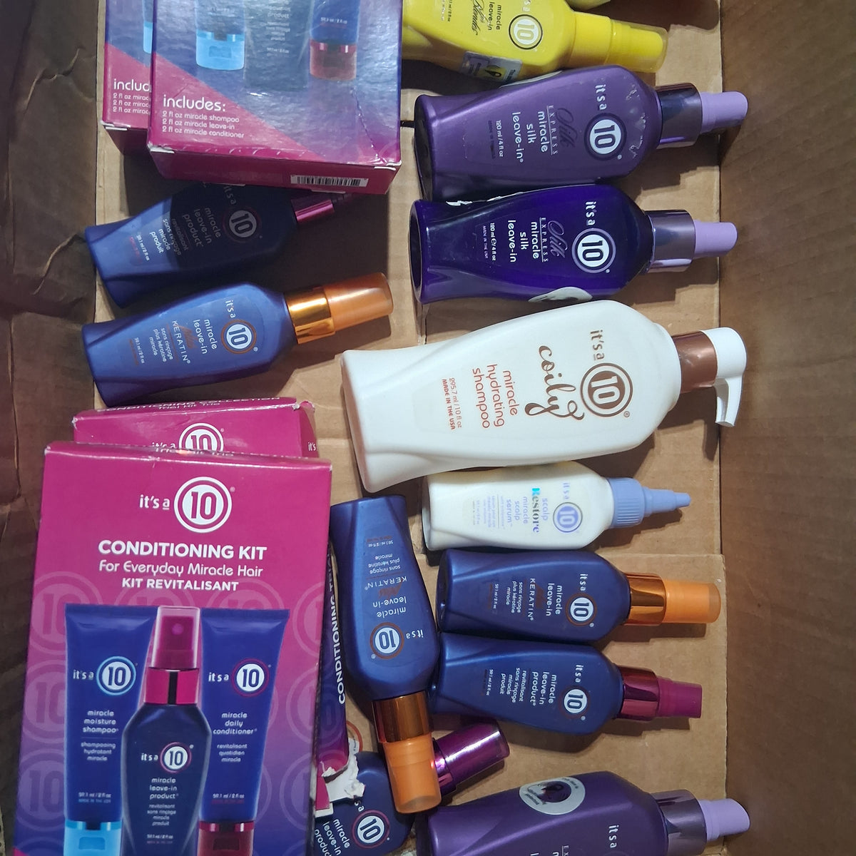 It's a 10 Haircare Premium Variety Box | Miracle Leave-In, Silk & Moisture Shampoo, Conditioner Bulk Reseller Lot (61 Pcs)