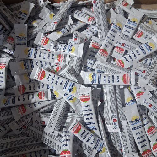 Bye-Bye Weekend Zero Sugar Strawberry Drink Mix | Individual Serving Packet Bulk Reseller Lot (200 Pcs) EXP 03/2027