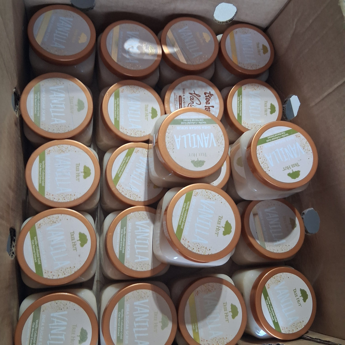 Tree Hut Vanilla Shea Sugar Scrub Bulk Reseller Lot | Premium Exfoliating Body Scrub Liquidation Box (23 Pcs)