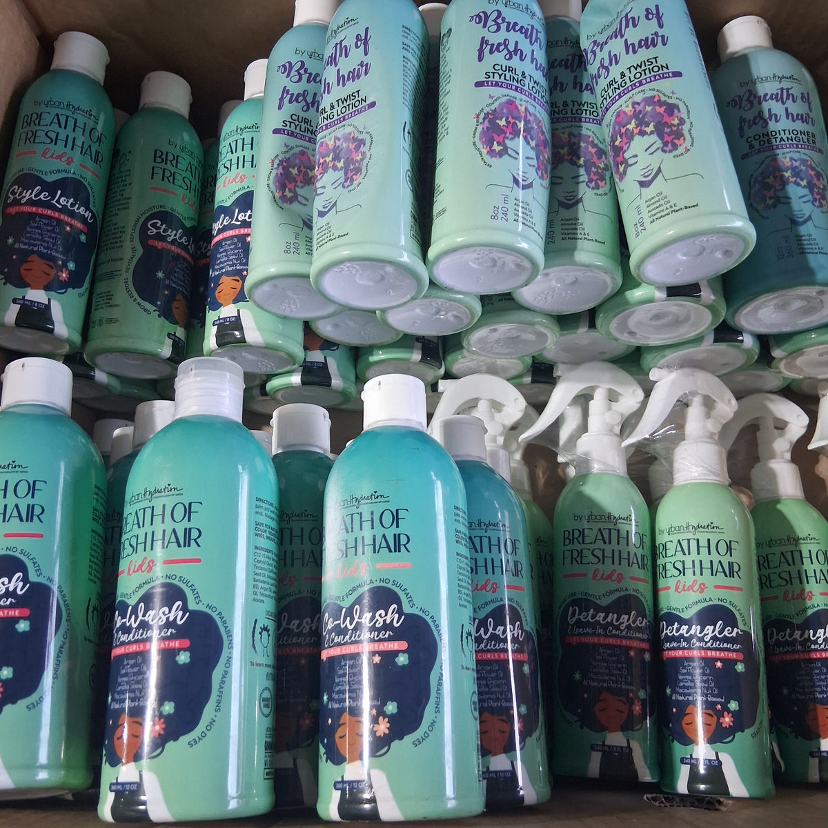 Breath of Fresh Hair Textured Hair Care Mixed Lot | Detangler, Co-Wash & Styling Twist Lotion Bulk Reseller Bundle (53 Pcs)
