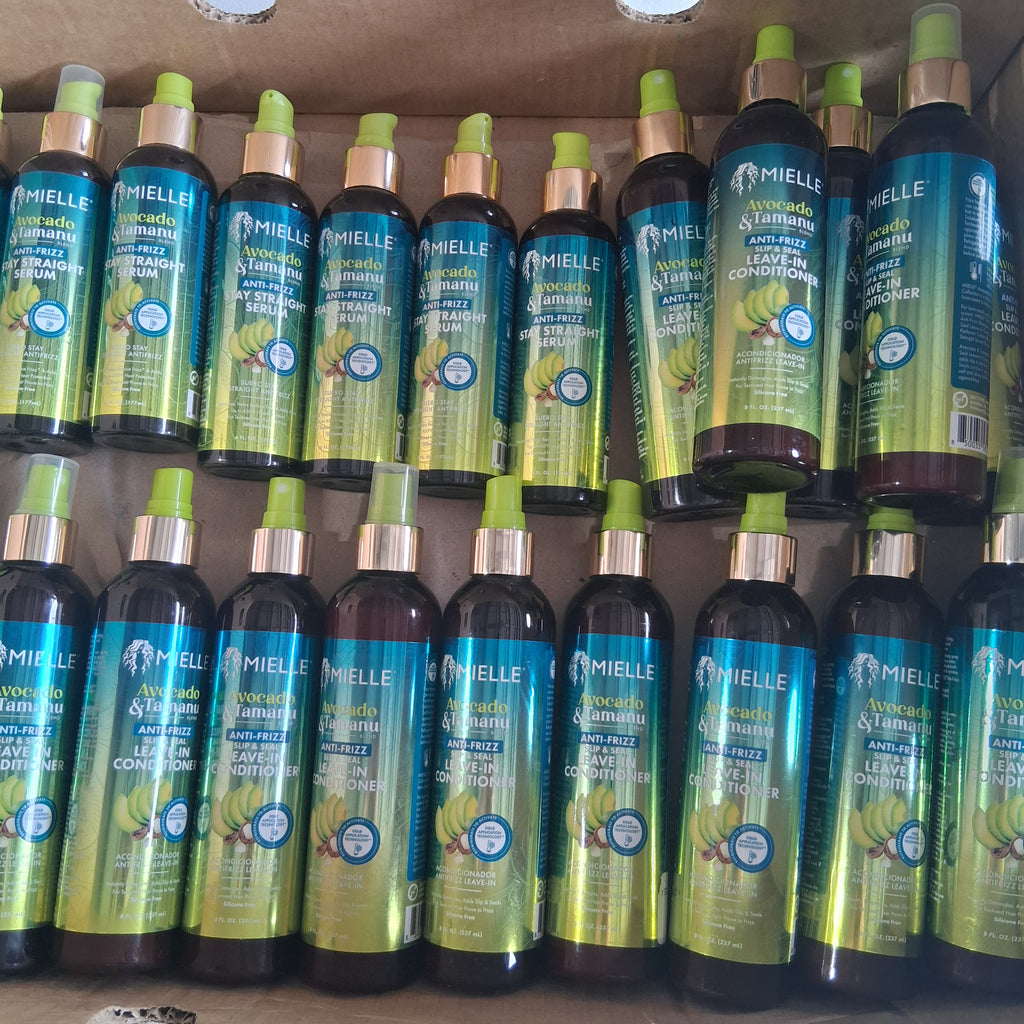 Mielle Avocado & Tamanu Stay Straight Serum & Anti-Frizz Leave-In Conditioner Reseller Lot | Premium Hair Care Mix (22 Pcs)