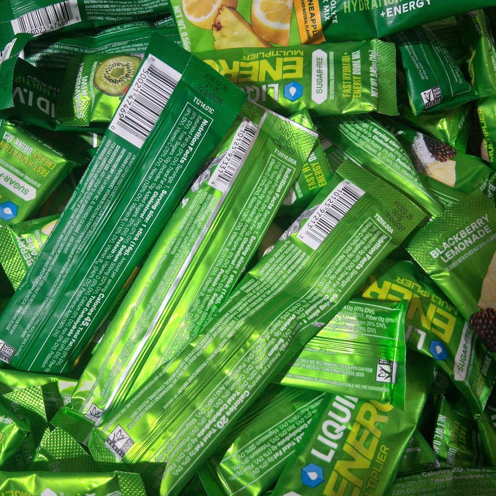 Liquid I.V. Hydration Multiplier + Energy Sugar Free Drink Mix | Individual Serving Packet Bulk Reseller Variety Lot – 3 Flavors (208 Pcs) EXP 11/2027+