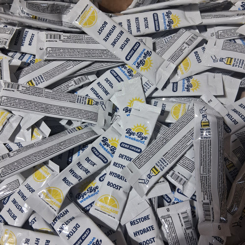 Bye-Bye Weekend Zero Sugar Lemonade Drink Mix | Individual Serving Packet Bulk Reseller Lot (200 Pcs) EXP 03/2027
