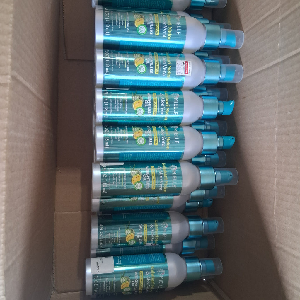 Mielle Kalahari Melon & Aloe Vera Deep Hydration Weightless Oil Bulk Reseller Lot | Premium Hair Oil Liquidation Box, 4 Fl Oz (24 Pcs)