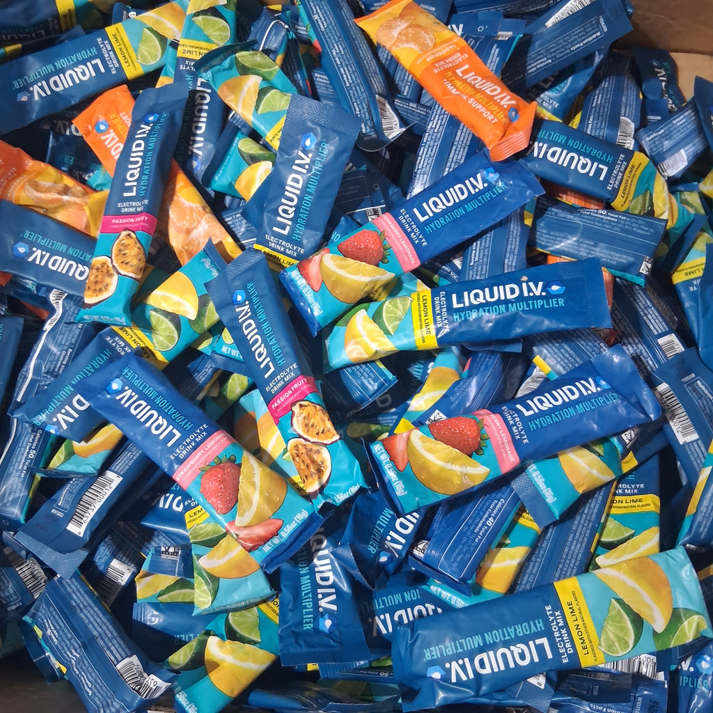 Liquid I.V. Hydration Multiplier Electrolyte Drink Mix | Individual Serving Packet Bulk Reseller Variety Lot – 4 Flavors (265 Pcs) EXP 11/2026++