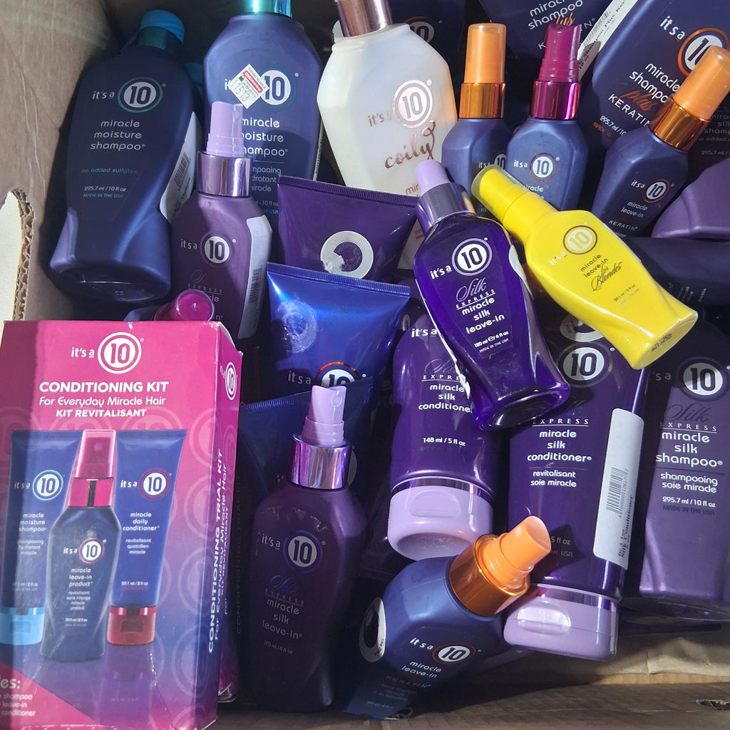 It's a 10 Haircare Premium Variety Box | Miracle Leave-In, Silk & Moisture Shampoo, Conditioner Bulk Reseller Lot (61 Pcs)