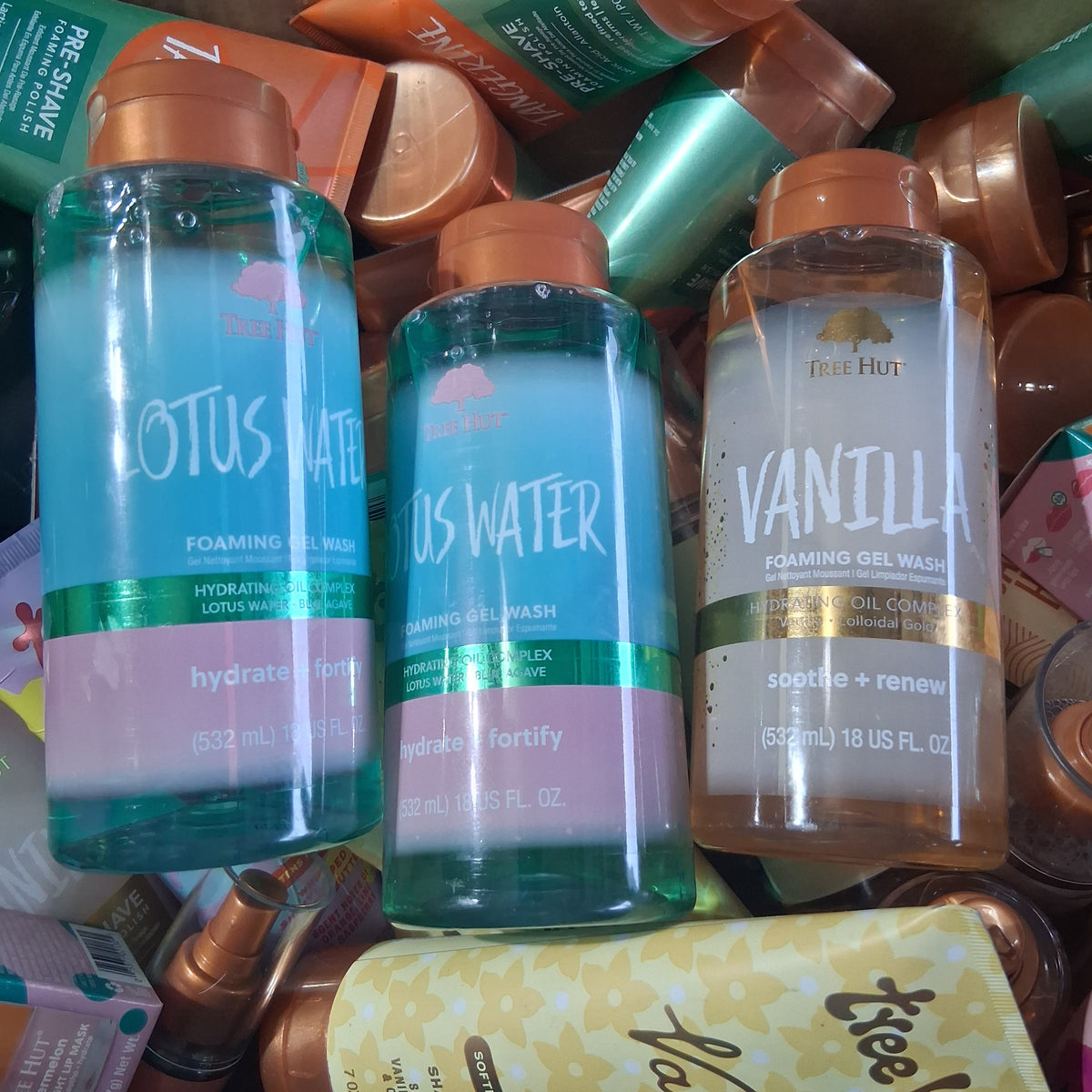 Tree Hut Ultimate Bath & Body Variety Lot | Scrubs, Shave Butter, Gel Washes, Mists & Body Butters Bulk Reseller Box (65 Pcs)