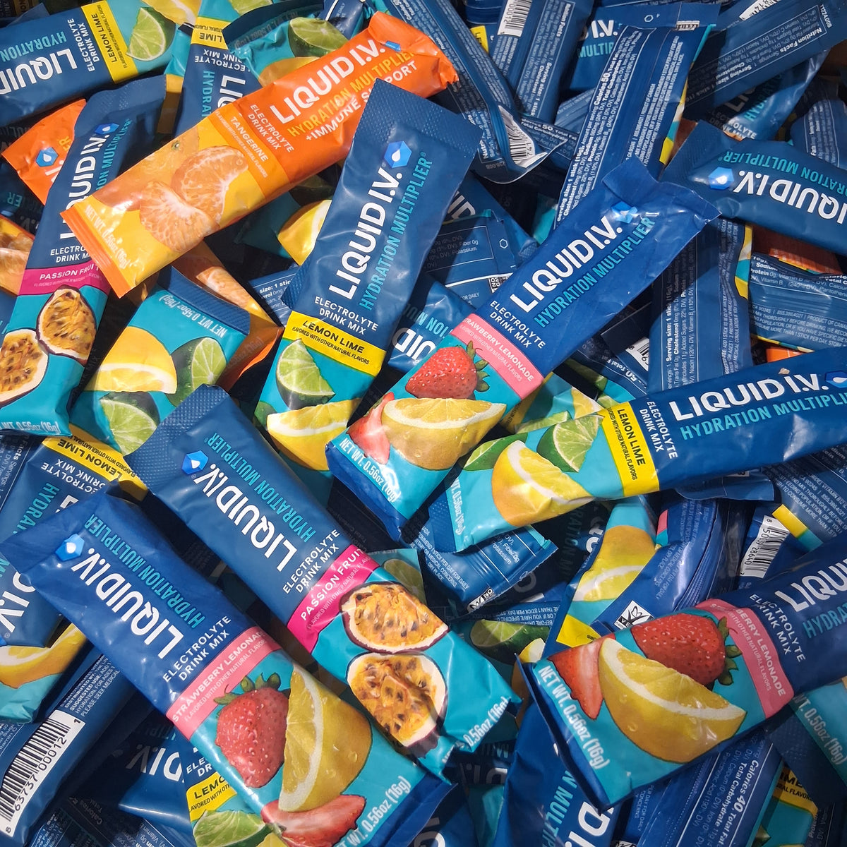 Liquid I.V. Hydration Multiplier Electrolyte Drink Mix | Individual Serving Packet Bulk Reseller Variety Lot – 4 Flavors (265 Pcs) EXP 11/2026++