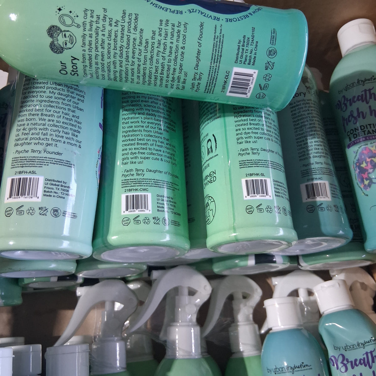 Breath of Fresh Hair Textured Hair Care Mixed Lot | Detangler, Co-Wash & Styling Twist Lotion Bulk Reseller Bundle (53 Pcs)