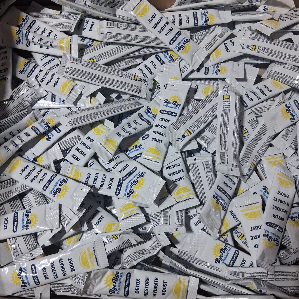 Bye-Bye Weekend Zero Sugar Lemonade Drink Mix | Individual Serving Packet Bulk Reseller Lot (200 Pcs) EXP 03/2027