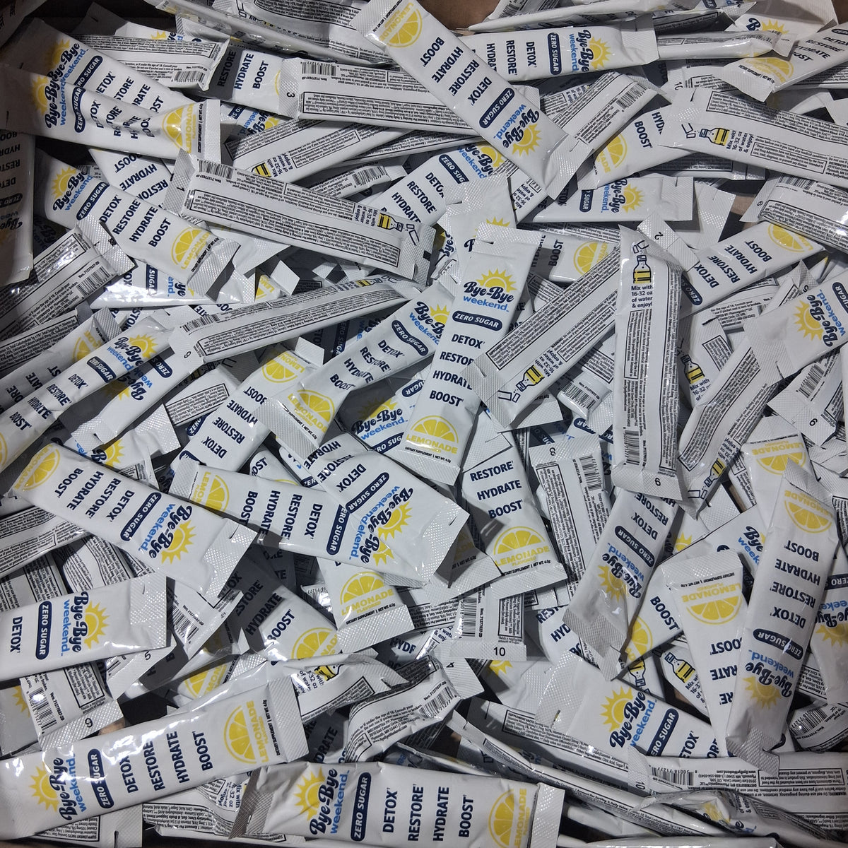Bye-Bye Weekend Zero Sugar Lemonade Drink Mix | Individual Serving Packet Bulk Reseller Lot (200 Pcs) EXP 03/2027