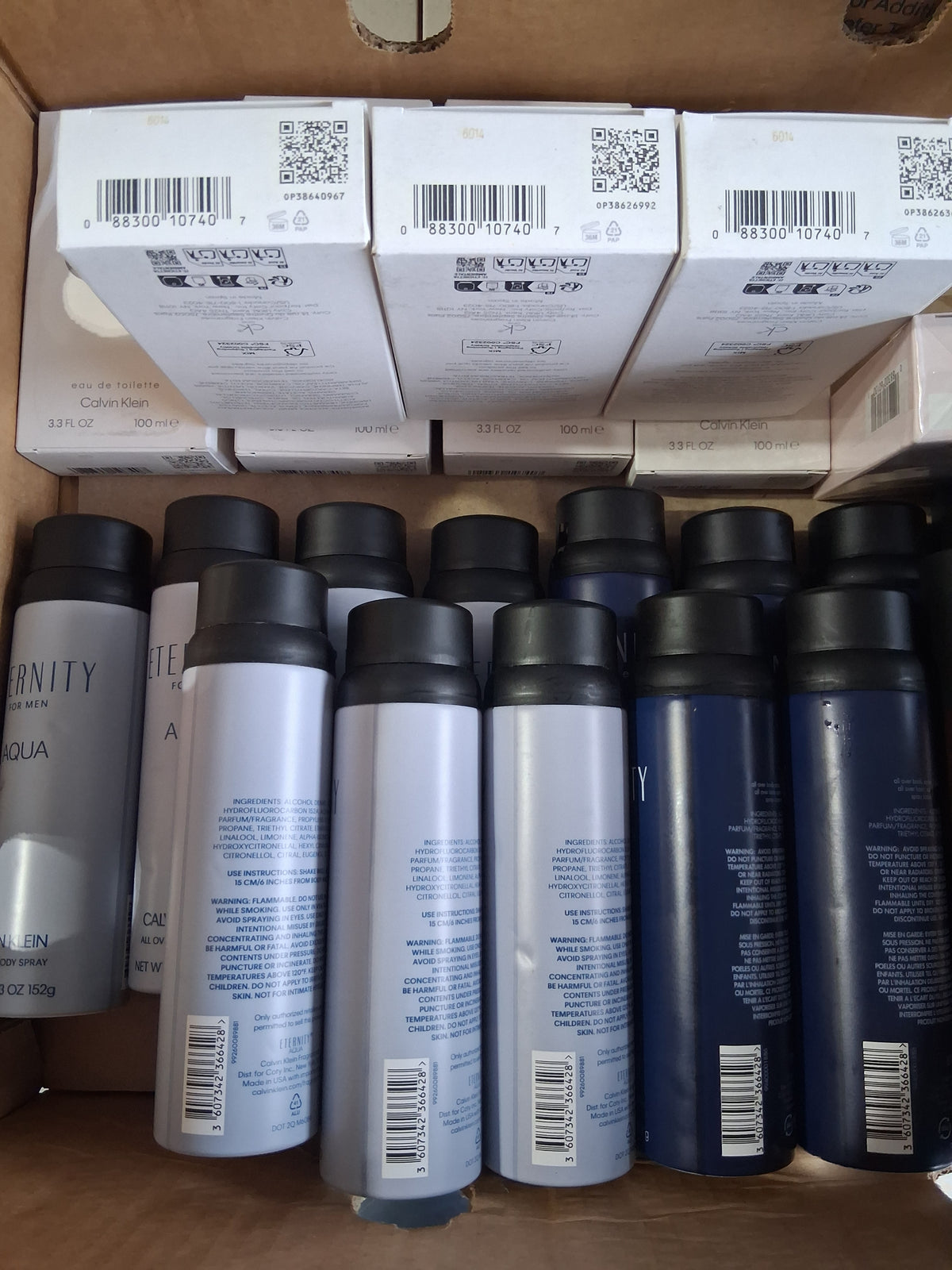 Calvin Klein Premium Cologne & Body Spray Assortment Mix Lot | CK One, Aqua & Euphoria Bulk Reseller Box (25 Pcs)