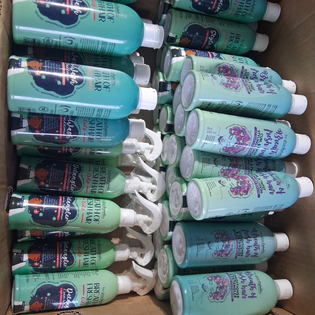 Breath of Fresh Hair Textured Hair Care Mixed Lot | Detangler, Co-Wash & Styling Twist Lotion Bulk Reseller Bundle (53 Pcs)