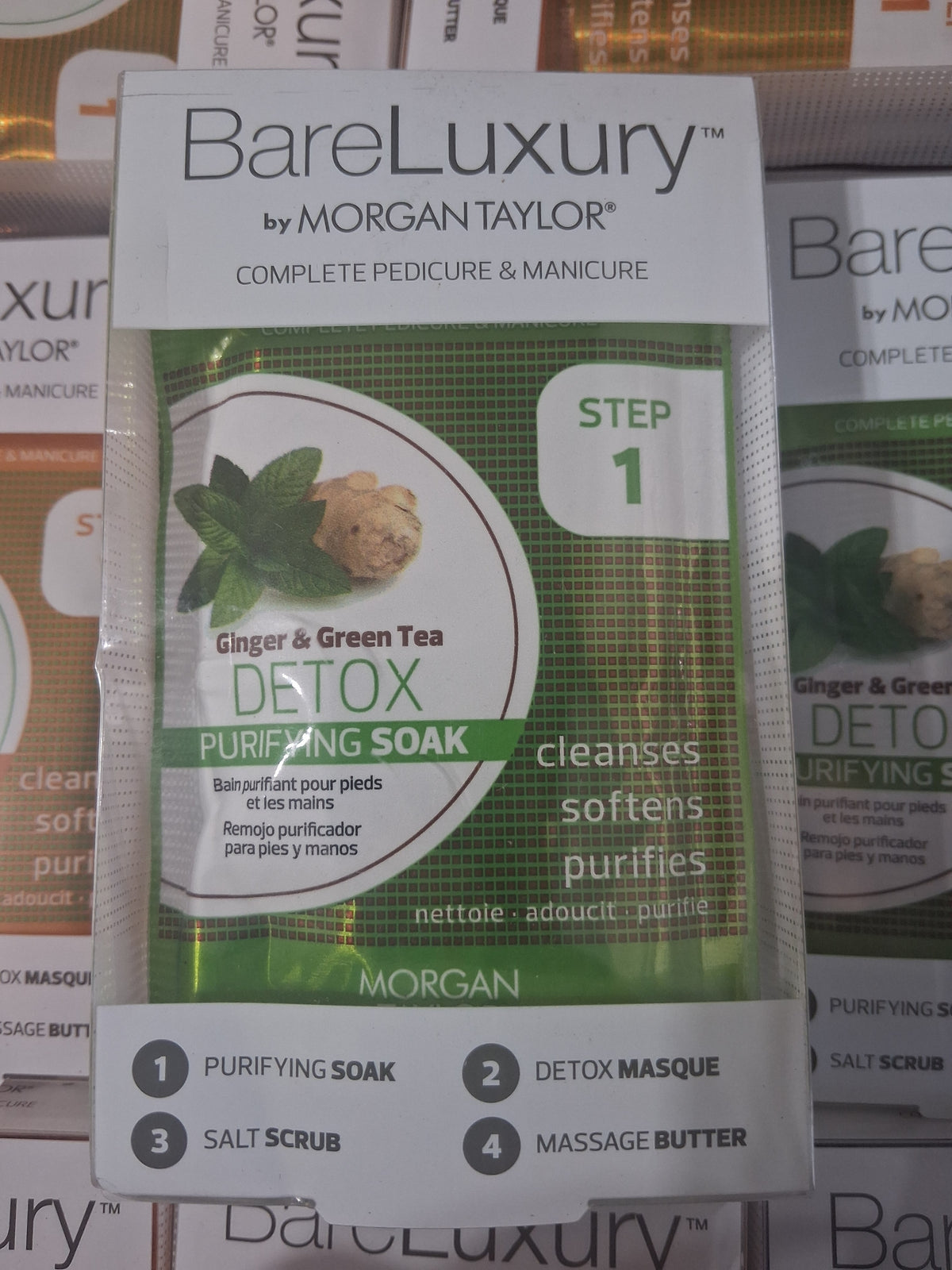 Morgan Taylor Bare Luxury Complete Manicure & Pedicure Spa Packs Bulk Reseller Lot | Detox, Energy & Calm Mix (16 pcs))