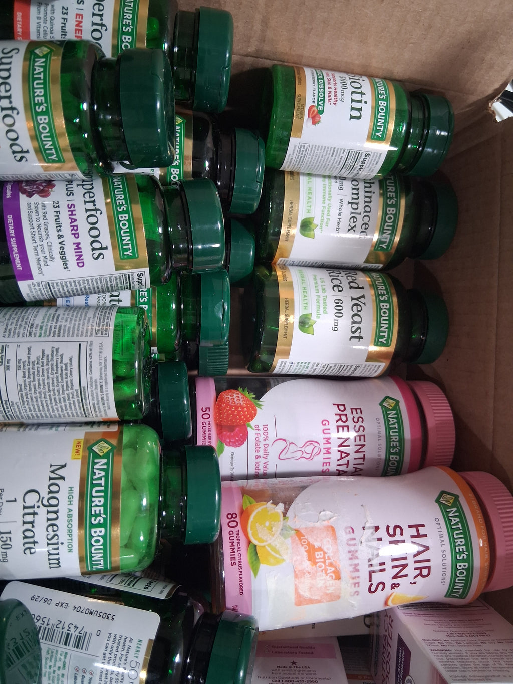 Nature's Bounty Premium Vitamin & Supplement Variety Mix Lot | Daily Wellness Immunity & Health Reseller Box (66 pcs)