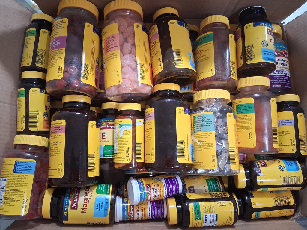 Nature Made Variety Lot of Vitamins & Supplements | Premium Daily Health & Wellness Overstock Reseller Box (69 pcs)