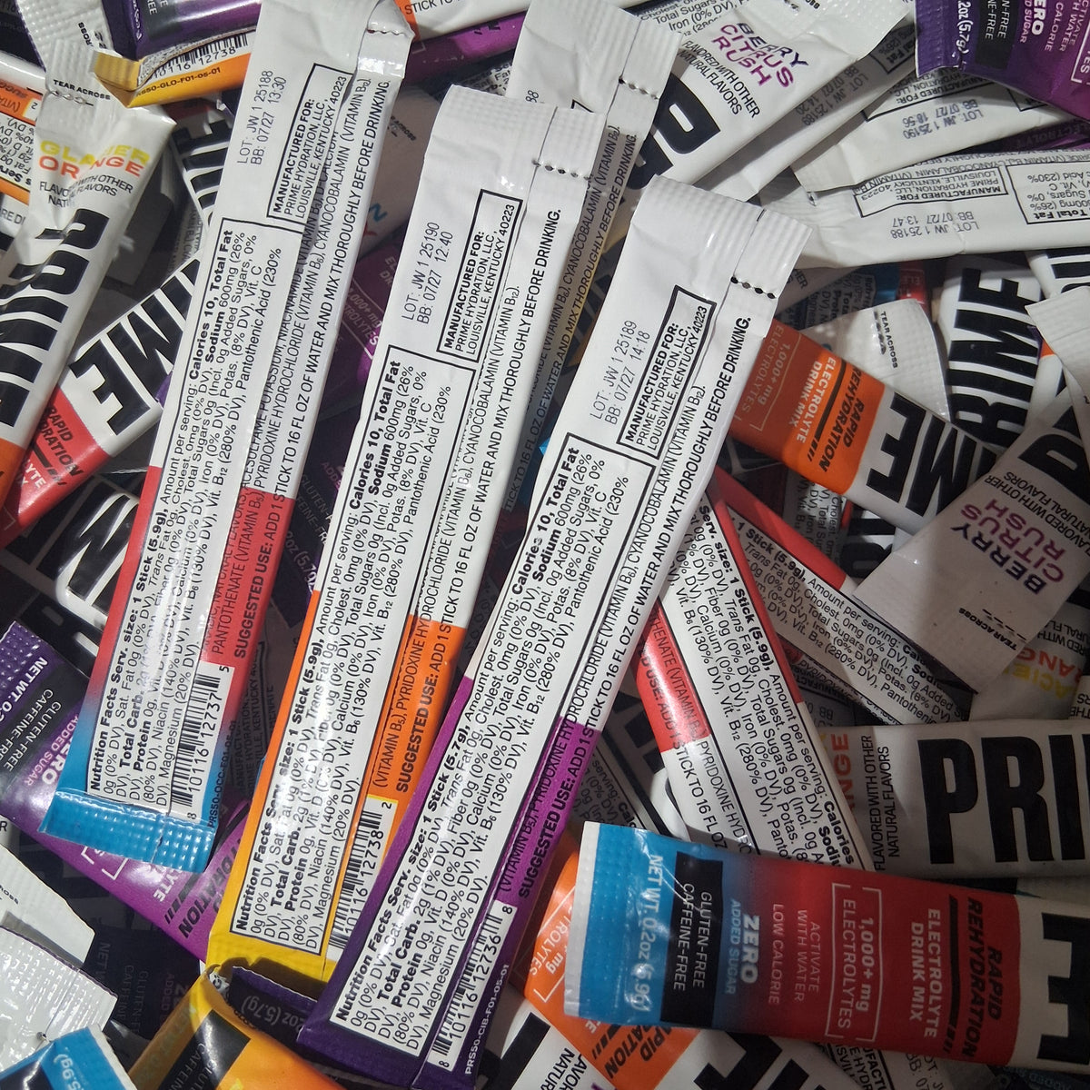 PRIME Rapid Rehydration Zero Sugar Drink Mix | Individual Serving Packet Bulk Reseller Variety Lot – 3 Flavors (200 Pcs) EXP 7/2027