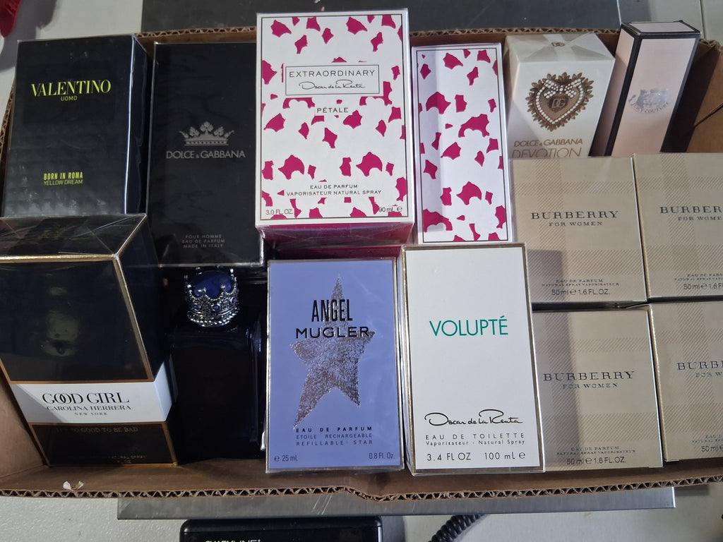 Luxury Designer Perfume Premium Variety Mix Lot | Dolce & Gabbana, Good Girl, Burberry, Angel & More Bulk Reseller Box (23 Pcs)