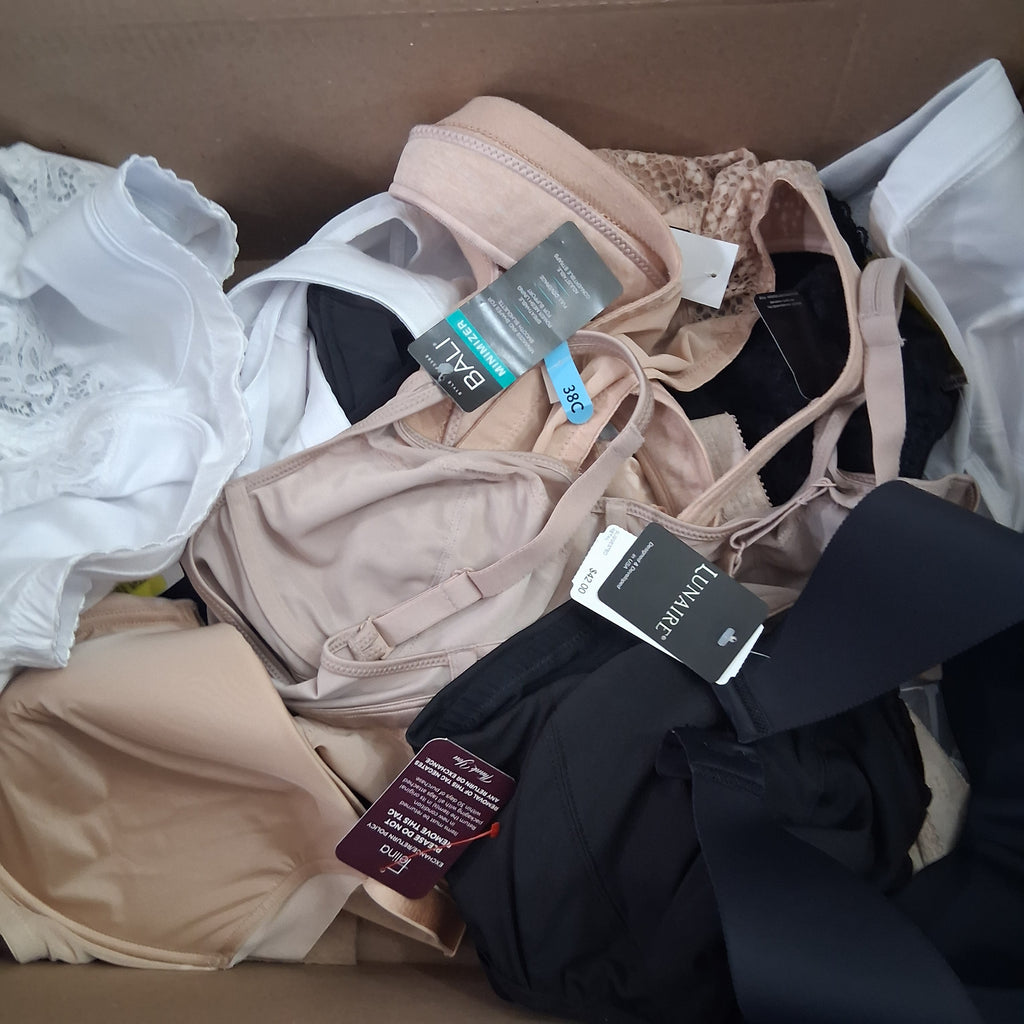 Premium Department Store Bra & Undergarments Mix Lot | Glamorise, Felina, Bali & Lunaire Bulk Reseller Box – Retail Shelf Pulls (15 Pcs)