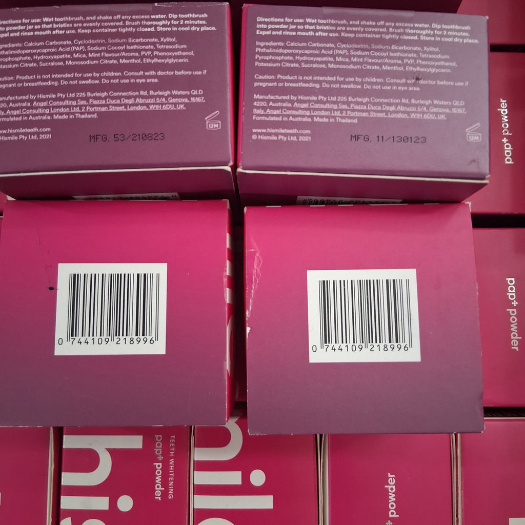Hismile PAP+ Teeth Whitening Powder Bulk Reseller Lot | Premium Peroxide-Free Oral Care Liquidation Box, 0.4 Oz (47 Pcs)