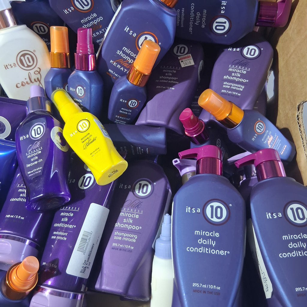 It's a 10 Haircare Premium Variety Box | Miracle Leave-In, Silk & Moisture Shampoo, Conditioner Bulk Reseller Lot (61 Pcs)